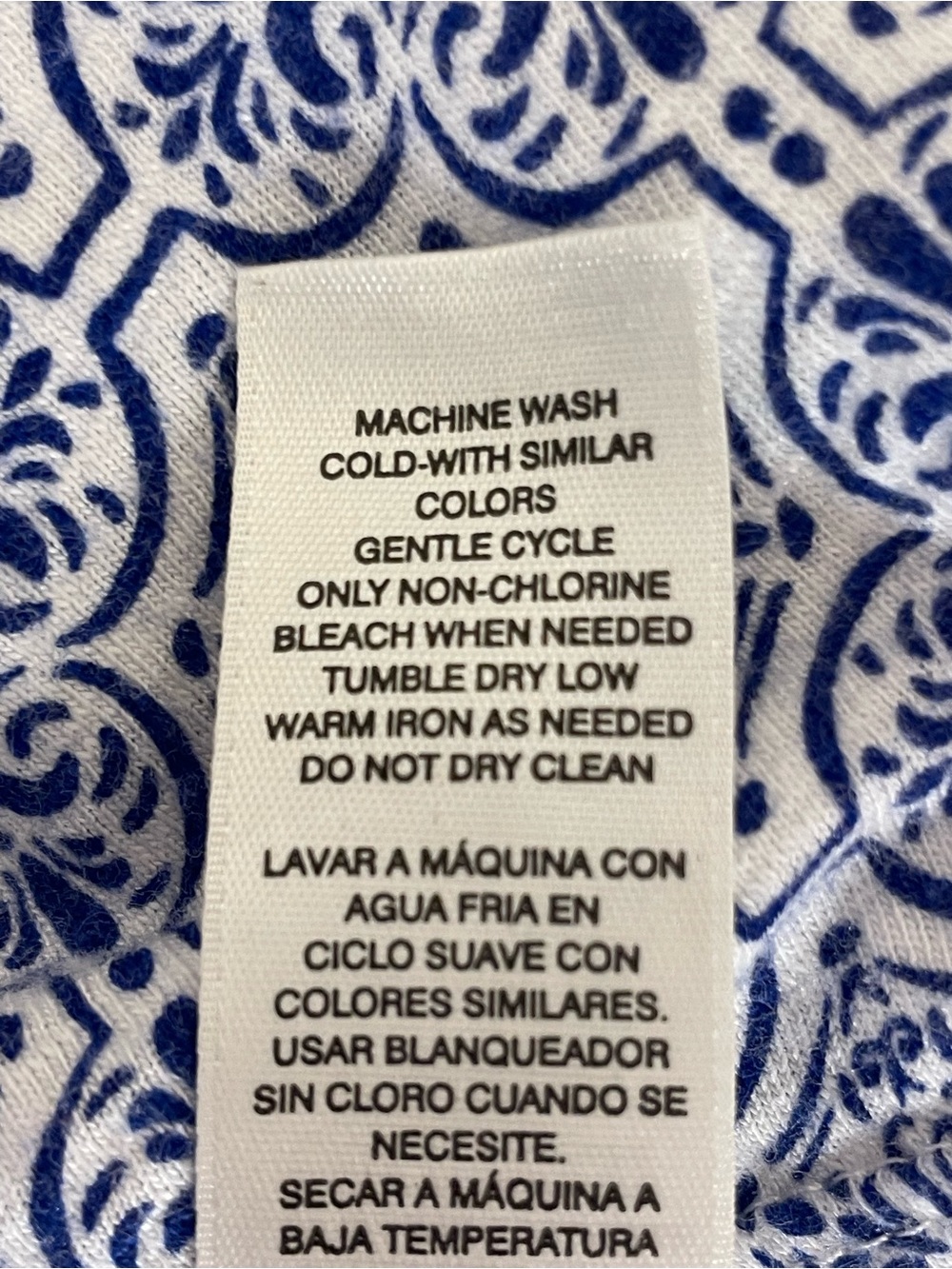 Chico's Blue Patterned V-Neck Tunic Top Women’s Size 2 - Large - Picture 5 of 8